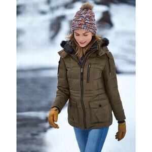 Eddie Bauer Yukon Classic DOWN Jacket Womens Medium Parka Puffer Coat NO FUR